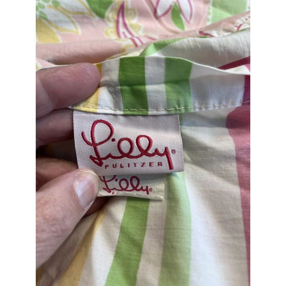 3pc Lilly Pulitzer Dan River Pink Paisley Floral Full/Queen Duvet Cover USA